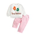 thumbnail image 2 of Conjuntos de blusas y camisas de cuello redondo y manga larga para niños, top de manga larga de color con cintura elástica, pantalones largos, traje casual y cómodo, conjunto de poliéster para niños, 2 of 9