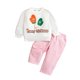 thumbnail image 2 of Conjuntos de blusas y camisas de cuello redondo y manga larga para niños, top de manga larga de color con cintura elástica, pantalones largos, traje casual y cómodo, conjunto de poliéster para niños, 2 of 9
