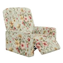 Kuiaobaty Flower Pattern Reclining Slipcover Easy Installation Recliner Chair Cover Stretch Reclining Sofa Slipcover Breathable Recliner Couch Cover with Elastic Bottom for Living Room