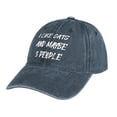 thumbnail image 7 of I Like Cats And Coffee And Maybe 3 People Navy Hat Adjustable Funny Fashion Unisex Baseball Cap for Men Women, 7 of 7