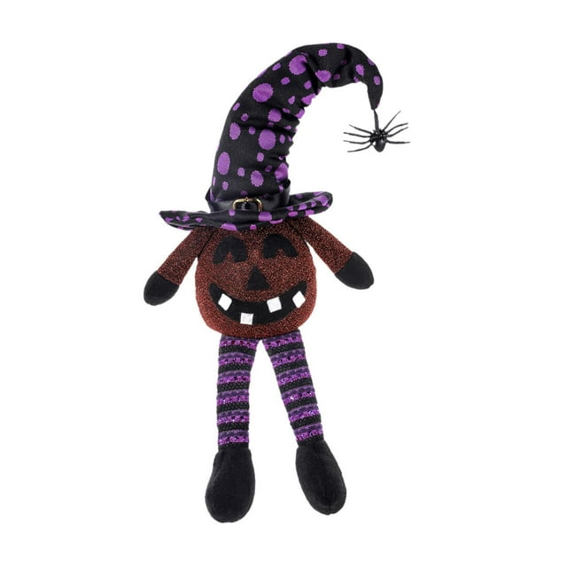 Muñeca espeluznante, araña, sombrero de mago, muñeco, accesorio de terror para el hogar, casa embrujada, interior y exterior. púrpura