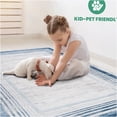 thumbnail image 6 of JERFIT Blue and Ivory Bordered Doormat, 2x3 Indoor Outdoor Entryway Rug, Non-Shedding Stain Resistant Easy Clean Low Pile Polyester Mat for Front Door, Kitchen, Patio, 6 of 7