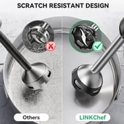 LINKChef Immersion Blender, 1000W 20-Speed 5-in-1 Hand Blender with Turbo Mode, Scratch-Resistant Stick Blender for Baby Food, Ice & Smoothie(Black)