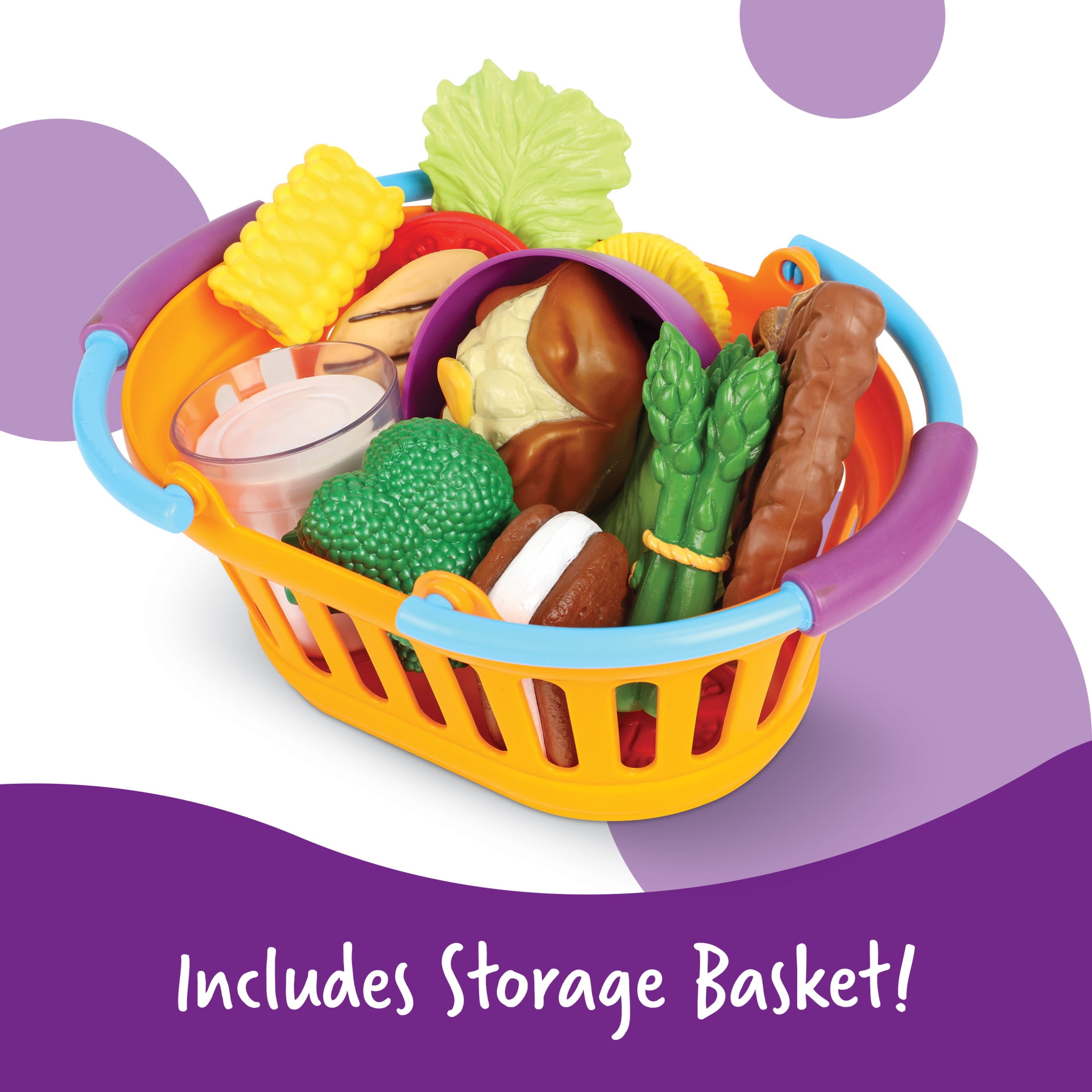 Learning Resources New Sprouts Dinner Basket Playset, Pretend Kitchen Ages 18 months and up