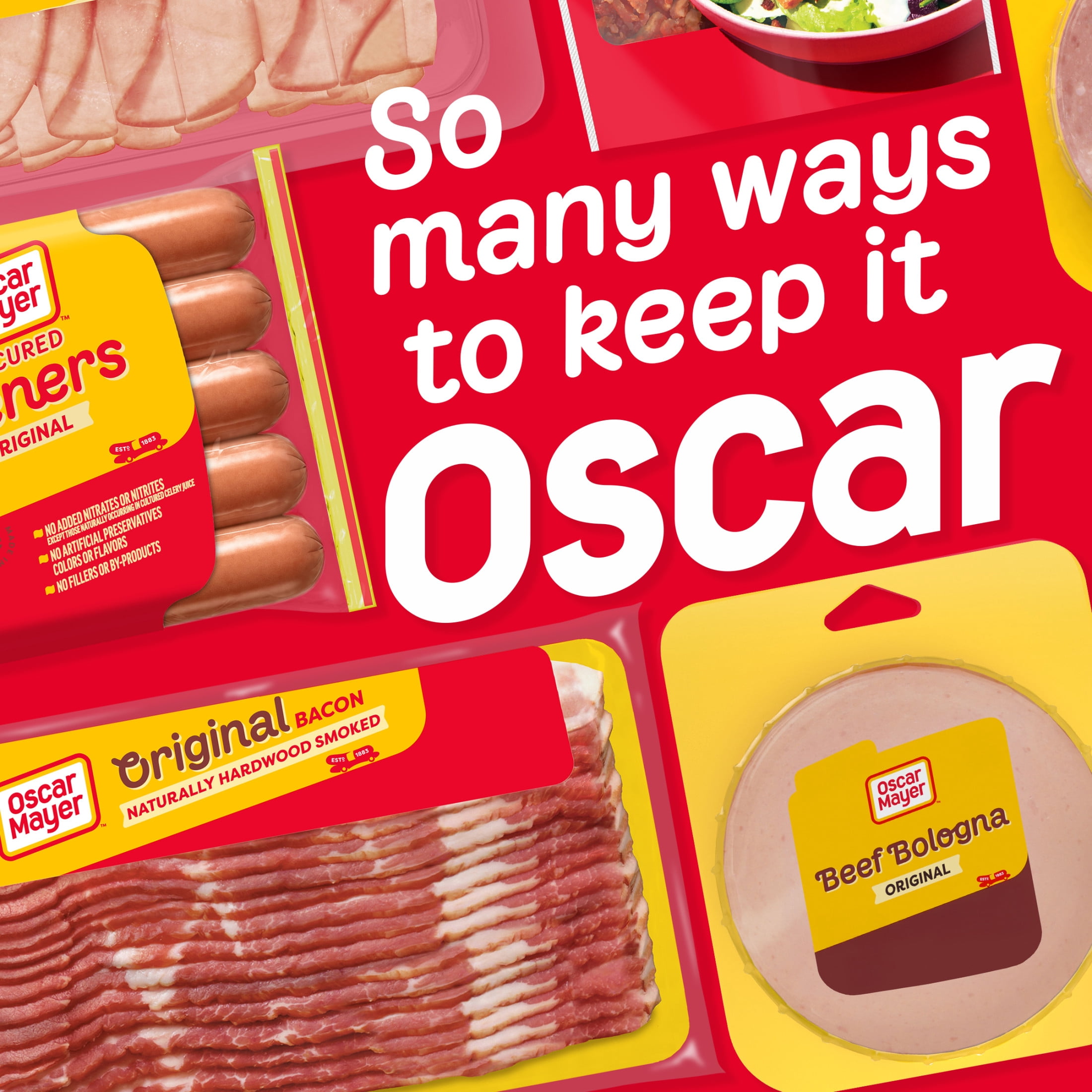 Oscar Mayer Original Beef Bologna Sliced Deli Meat, for Easy Lunches and Snacking, Quality Meat, No Fillers, 8 oz