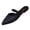 Black, variant on Women Pointed Toe Dual Thin Strap Slingback Flat Mules Slip On Daily Dress Casual