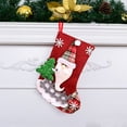 thumbnail image 3 of HomeDM Christmas Stockings Xmas Stockings Snowflake Santa Snowman Reindeer Penguin and Plush Faux Fur Cuff Stockings for Stairs Fireplace Hanging Xmas Holiday Party Home Decor, 3 of 3