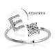 thumbnail image 2 of KAIYANG Anillo de apertura ajustable de metal con letras AZ y nombre del alfabeto (P), 2 of 3