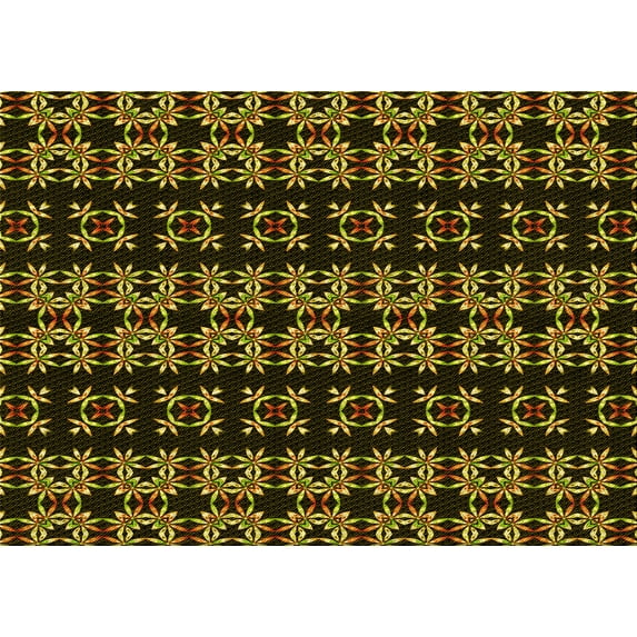 Ahgly Company Indoor Rectangle Patterned Black Bean Brown Area Rugs, 6' x 9'