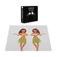 thumbnail image 3 of Ambesonne Aloha Hawaii Jigsaw Puzzle Durable Cardboard, Exotic Floral Costumes, 1000 pcs, Dark Peach White, 3 of 5