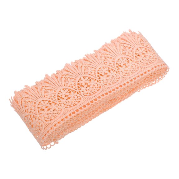 Cotton Lace Trim Vintage Crochet 3inch x 3yard Light Shrimp Stretch Lace Edge Ribbon for DIY Scrapbooking Clothes Curtain Slipcover Fabric