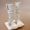 thumbnail image 6 of YMUQEIGH Girls Knee High Boots Fashion Lug Sole Side Zipper Tall Riding Boots for Toddler Little Kid Big Kid, 6 of 7