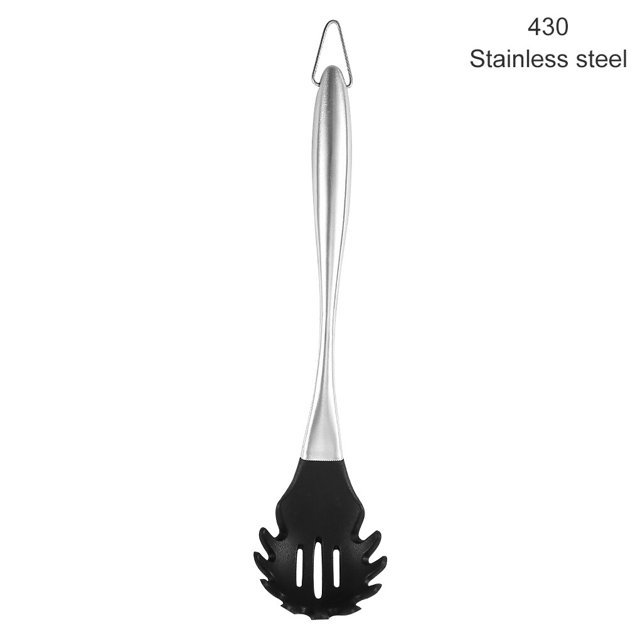 ziyahi Pasta Server Fork Silicone Cooking Noodles Slotted Spoon Stainless Handle Kitchen Utensil, Pasta Server