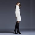 thumbnail image 4 of Vestido de suéter, vestido de punto para mujer, cuello alto, manga larga, vestido de suéter elástico, suéter de punto largo, minivestido elegante para invierno (L), 4 of 6