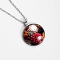 thumbnail image 4 of Petal flower Glass Design Circular Pendant Necklace, 4 of 5