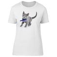 thumbnail image 1 of Fluffy Russian Blue Kitty T-Shirt Women -Image by Shutterstock, Female Medium, 1 of 2