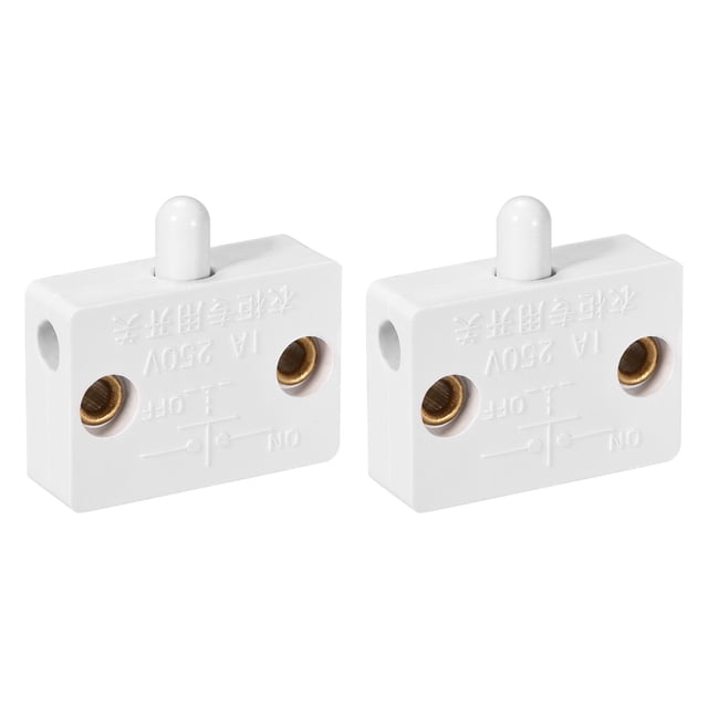 Interruptor de luz de puerta de armario Unique Bargains, interruptor de armario de momento, interruptor de closet normalmente cerrado 110-250V 1A blanco 2 piezas