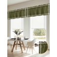 thumbnail image 2 of Dark Olive Window Valance, Minimal Solid 2 Pack Decorative Curtain for Small Windows, Light Filtering Valance with 3” Rod Pocket, 54"W x 18"L, 2 of 9