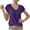 Purple, variant on ZyeKqe Womens Tops Cap Sleeve Shirts Casual V Neck T Shirts Solid Color Top Summer Outfits