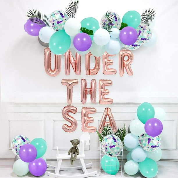 HTOOQ Set of 16 Under The Sea Party Decorations Under The Sea Backdrop  Under The Sea Balloons Under The Sea Bachelorette Mermaid Bachelorette  Party