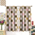 thumbnail image 3 of Plaid Curtains, Chess Abstract Lattice Colorful Background Window Treatments, Rod Pocket Thermal Insulated Drapes 2 Panel Sets for Bedroom Living Room Kitchen, 52" W X 84" L, 3 of 8