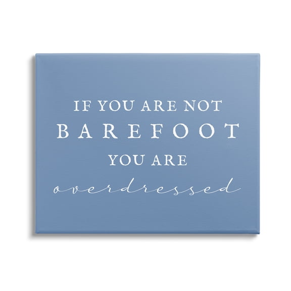 Stupell Industries Funny Barefoot Beach Phrase Inspirational Painting Gallery Wrapped Canvas Art Print Wall Art, 48 x 36