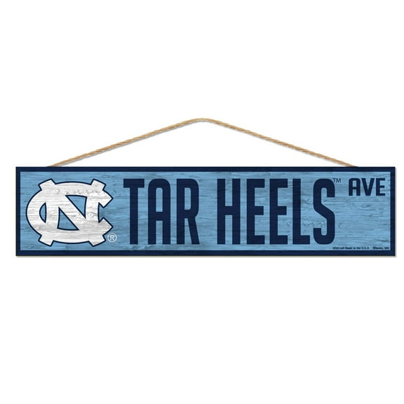 NCAA North Carolina Prime 4" x 17" Wood Sign with Rope