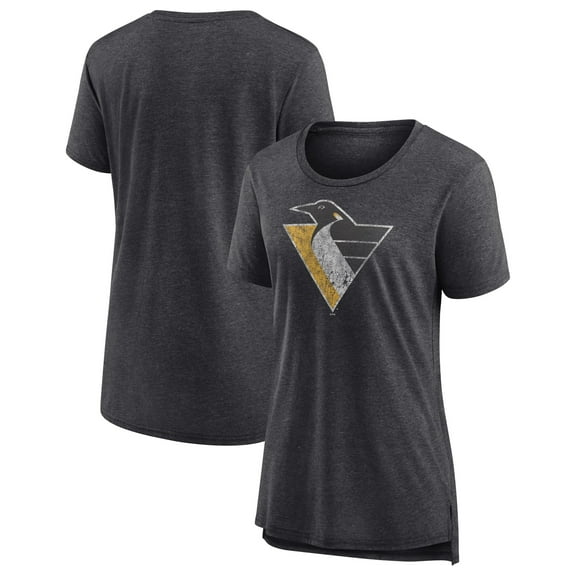 Women's Gray Pittsburgh Penguins Slow Whistle Tri-Blend T-Shirt
