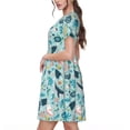 thumbnail image 2 of Lsque Sea Animal Print Women's Casual Dress T-Shirt Summer Short Sleeve Scoop Neck Swing Dresses, 2 of 6