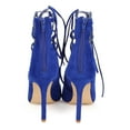 thumbnail image 4 of Liliana DF55 Women Suede Pointy Toe Caged Ankle Gilly Tie Stiletto Pump, 4 of 6