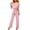 Pink, variant on Plus Size Jumpsuit Women's Summer Denim Solid Color Sleeveless Ruffle Backless Slim Fit Jumpsuit Blue 10(XL)