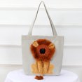 thumbnail image 3 of Bolsa de transporte para gatos con forma de león, cómoda bolsa de transporte para mascotas, bolsa de lona portátil para el hombro para perros pequeños, 3 of 5