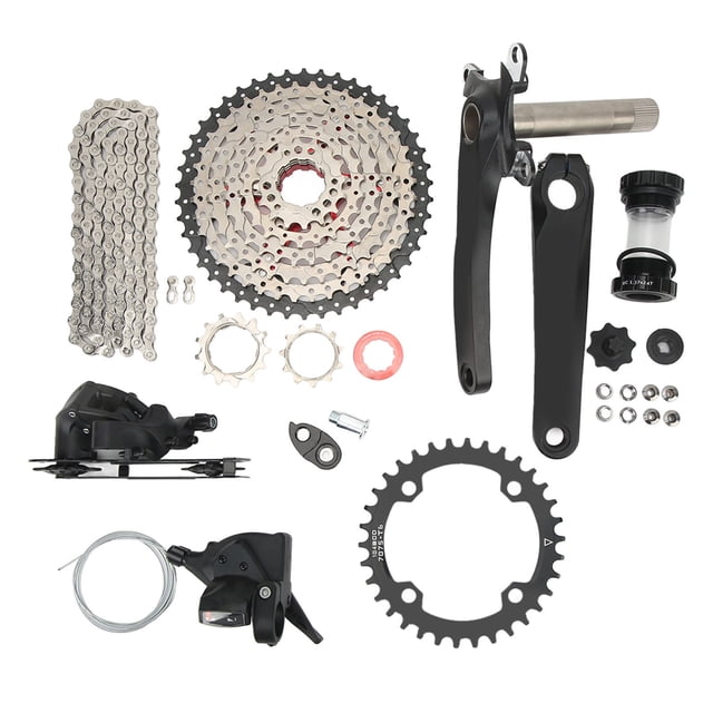 Kit de Cambio de Bicicleta Nikou con Volante de Inercia 46T Grupo de 8 Velocidades y Cadena