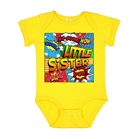 

Inktastic Little Sister Comic Book Gift Baby Girl Bodysuit