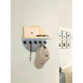 thumbnail image 5 of HofferRuffer Key Holder for Wall with Shelf, Wood Mail Organizer, Wall Mounted Rack with Shelf & 5 Hooks for Entryway, Living Room, Gray, 5 of 7