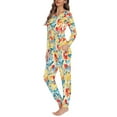 thumbnail image 2 of FOR U DESIGNS Colorful Butterfly Women Pjs Sets Long Sleeve and Long Pants and Crew Neck Tops 2PCS Size L Ladies Nightwear Pajamas Set with Pockets Sleepwear for Women, 2 of 6