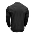 thumbnail image 5 of Iugvhana Men's Classic Fit Shirt Long Sleeve Crewneck Half Button Up Pullover T-Shirt Blouse Casual Solid Color Base Shirts Tops Black XL, 5 of 6