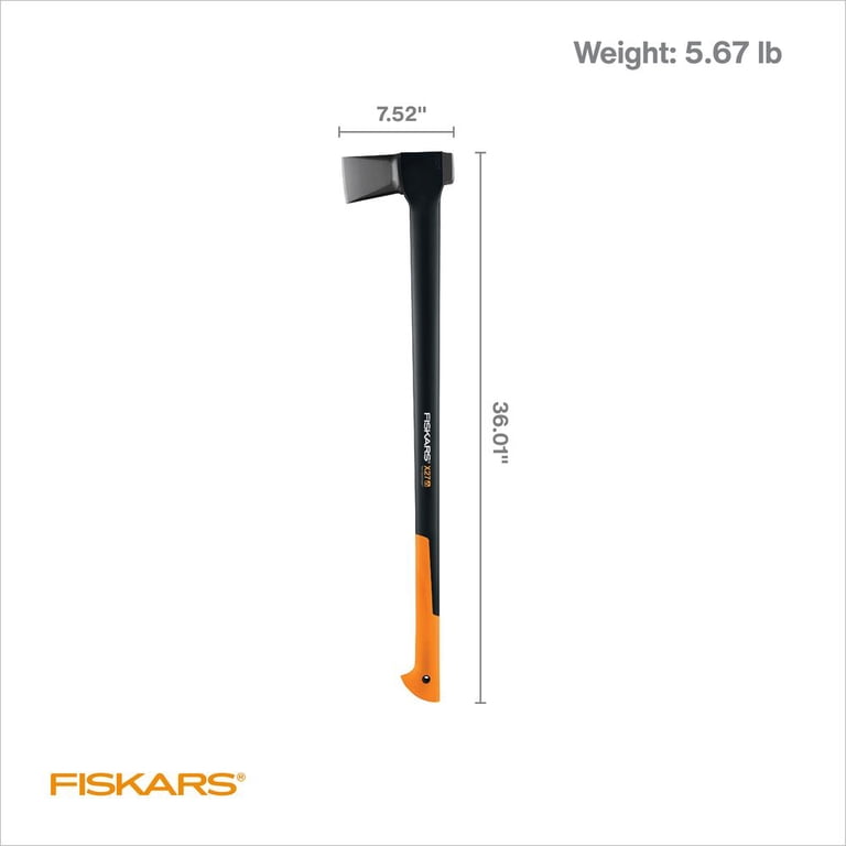 Fiskars X27 6.3 lb Splitting Axe, 36-Inch Fiberglass Handle, Log