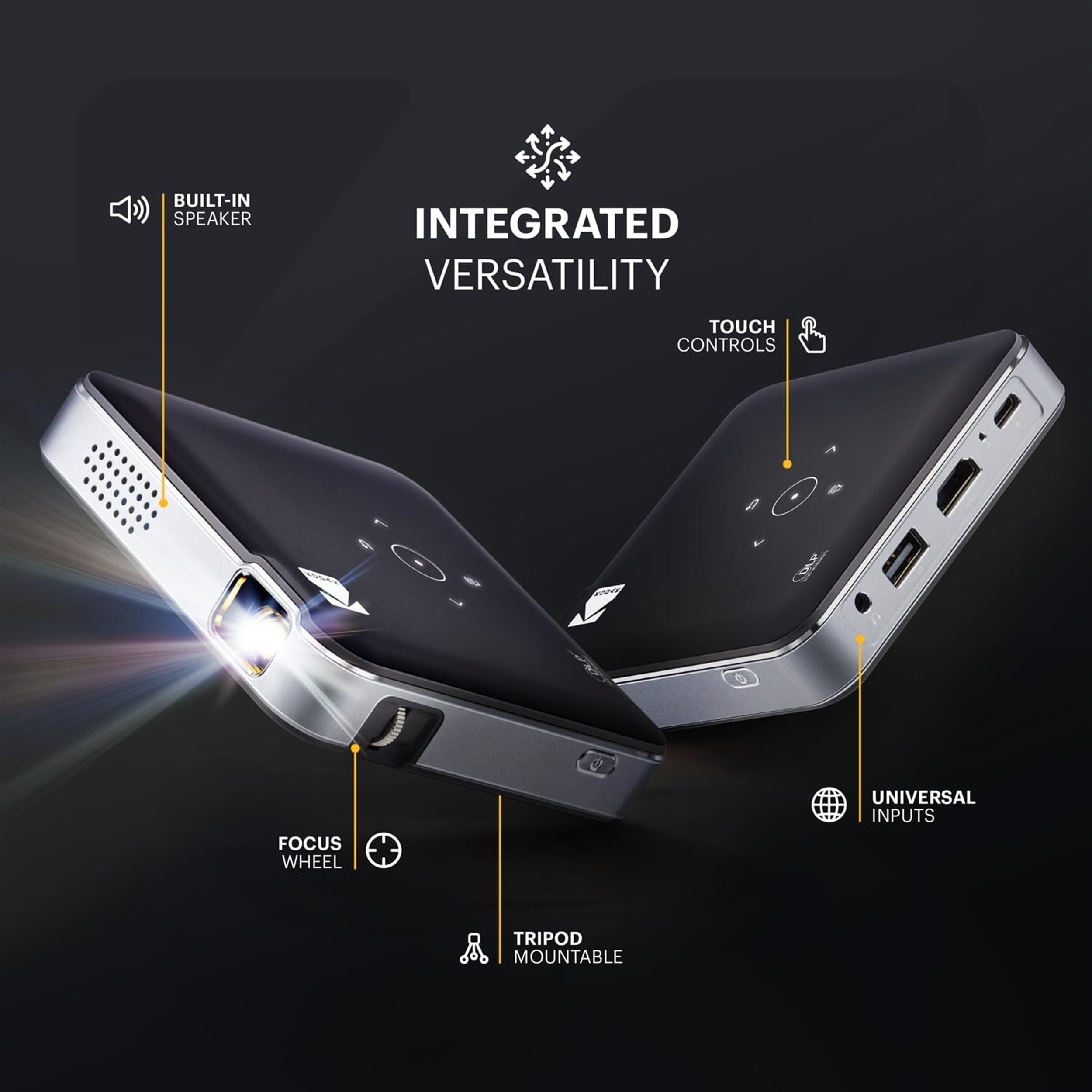 Kodak Luma 150 Pico Projector with Built-In Speaker, Black