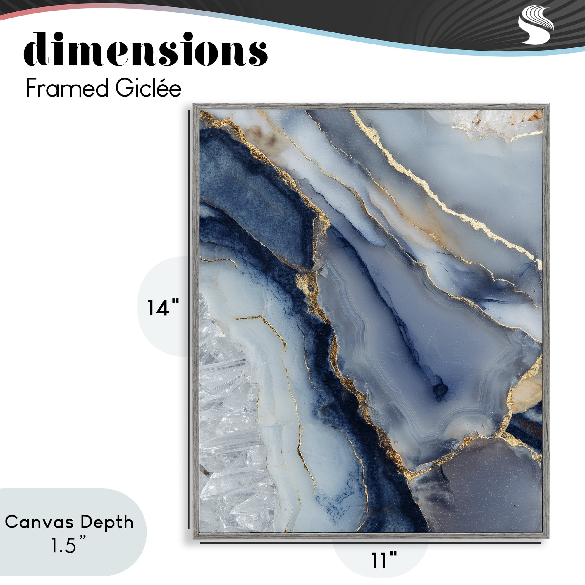 Stupell Industries Crystal Twilight Cracks Gray Framed Giclee Art, design by Svetlana Aleynikova