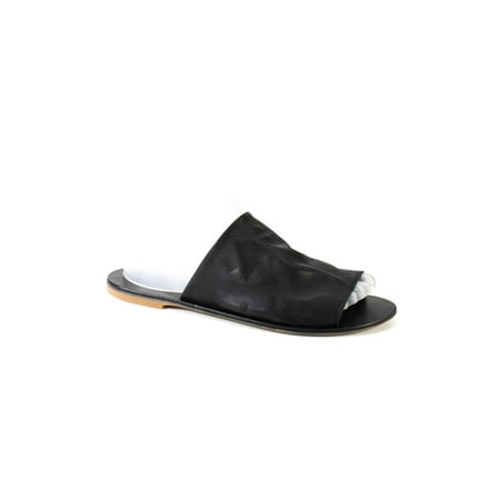

Everlane Womens Leather Round Toe Thick Strap Sandals Black 8.5