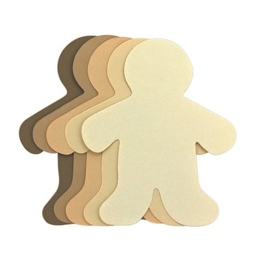 Hygloss Multicultural Colors People Shape Cardstock Cut-Outs, 8.5", Pack of 24