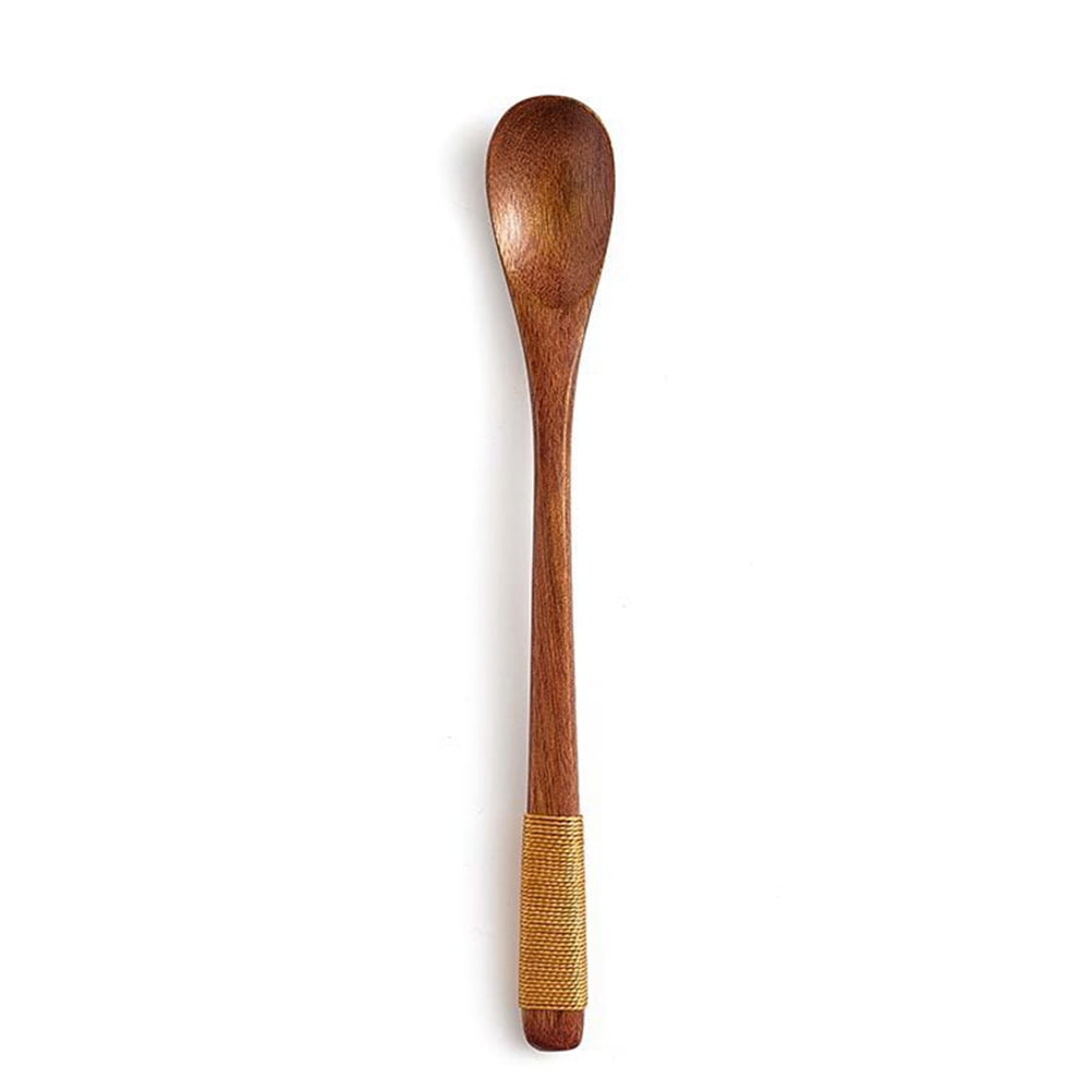 WOODWARE 12- Inch Wooden Kitchen Spoons Baking Mixing Serving Utensils Bulk Spoon Puppets Beechwood Set of 6 Long Handle MR 