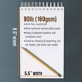 thumbnail image 3 of U.S. Art Supply 5.5" x 8.5" Premium Heavy-Weight Paper Spiral Bound Sketch Pad, 90 Pound (160gsm), Pad of 30-Sheets (Pack of 2 Pads), 3 of 7