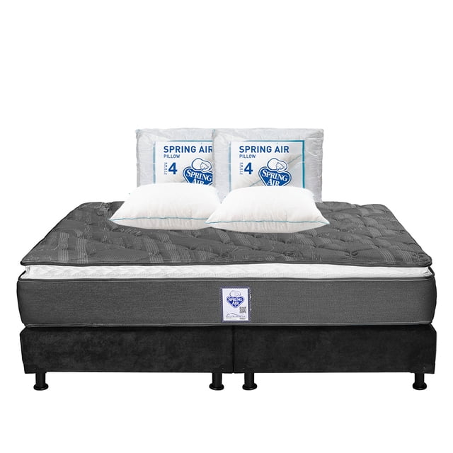 Colchón King Size Aries Spring Air + Box + 2 Almohadas Osos