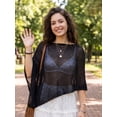 thumbnail image 5 of LMLYSoH Womens Knitted Ponchos Tops Shimmer Solid Shawl Wraps Comfortable Asymmetry Cape for Spring Summer, 5 of 9
