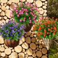 thumbnail image 4 of Artificial Fake Flowers Outdoor, Fake Plastic GreeneryWedding Farmhouse Decor 8 Pcs Red Lotus, 4 of 4