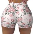thumbnail image 2 of Susaid Rose Flowers Print Intensify Workout Shorts for Women Seamless Scrunch Short Gym Yoga Running Sport Active Exercise Fitness Shorts-Large, 2 of 8