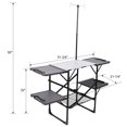 thumbnail image 3 of Leumius Portable Camping Kitchen Table with Heat Resistant Top,Folding Outdoor Cooking Station with 4 Side Tables,Storage Rack & Lamp Post for Picnics,Camping,Trips,Black, 3 of 8