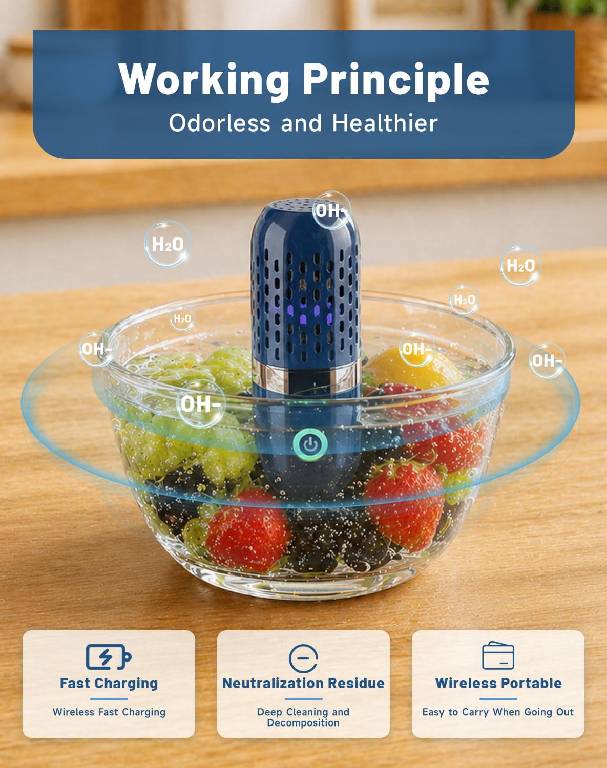 PurePod Produce Cleaner, 2026 New Pure Pod Vegetable and Fruit Cleaner, 10 Minute Portable, Extend Shelf Life, Rechargeable Travel Friendly Design for Produce, Meat Seafood (2 PCS)